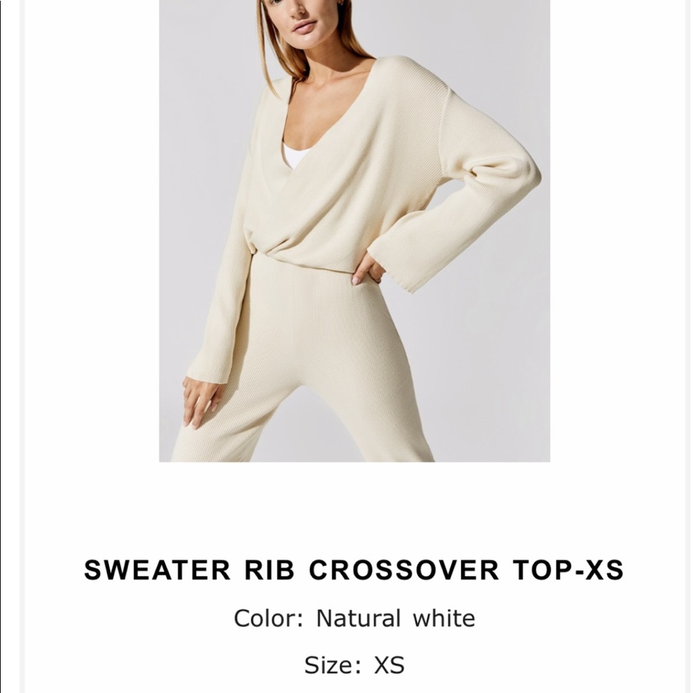 Carbon38 sweater rib crossover top XS